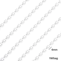 6mm silver smiley face chain in 304 stainless steel for DIY jewelry making 1 meter bag - 1 Meter/Pack / Smiley Face Disc Chain