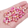 8mm rose flower acrylic pearl beads with pink white gradient for DIY jewelry making - 100 Pieces Pack / White Yellow Rose Red