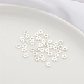 Perline distanziali a fiore argentate per gioielli fai da te con finitura metallica - Girasole / Confezione da 10 / Placcato Argento Spesso