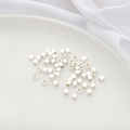 Gepolijste zilveren kubus kralen voor DIY sieraden maken op wit keramisch blad - Vierkant Rechtshoekig / Set van 10 Stuks (3x3mm) / Dik Verzilverd