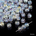 6mm aurora crystal faceted glass beads with rainbow coating for DIY jewelry making - 6mm / Polished Ball / 20Pcs/Pack / White AB Color