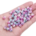 8mm rose shape acrylic gradient beads in pink and sky blue for DIY jewelry making - 100 Pieces Pack / White Pink Blue