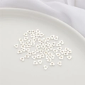 Polished silver heart-shaped metal spacer beads for DIY jewelry making and bracelets - Heart Shape / 10 Pieces Pack / Thick Silver Plated