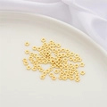 Golden 14K plated flower spacer beads for DIY jewelry making on white silk - 3.5mm Plum Flower / 10 Pieces Pack / 14K Gold Plated