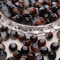 DIY glazen kralen met vuuragaat textuur in zwart en blauw voor het maken van sieraden - 8mm (30 Stuks/Verpakking) / Zwart Koffie Mix