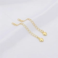 Set de dos cadenas de extensión con colgantes de corazón dorado para joyería DIY - Estilo Corazón Liso Bañado en Oro de 14K