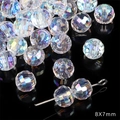 8x7mm AB coated faceted crystal glass beads for DIY handmade jewelry making - 8x7mm / 96 Faceted Round Bead / 10Pcs/Pack / White AB Color