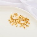 14K vergulde gefacetteerde tussenkralen voor DIY-armbanden op witte zijde getoond - Laserkralen / 10 stuks/pak (4mm) / 14K Verguld