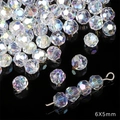 Faceted 6x5mm AB coated crystal glass beads with iridescent finish for DIY jewelry - 6x5mm / 32 Faceted Round Bead / 20Pcs/Pack / White AB Color