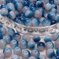 Blauw-witte glazen kralen met kleurverloop voor DIY-armbanden op een witte stofbasis - 8mm (30 Stuks/Verpakking) / Pauwblauw Roze Mix