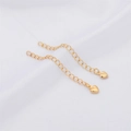 Cadena de extensión ajustable bañada en oro de 14K con dije de corazón para collares diy - Estilo Corazón Liso Bañado en Oro de 18K