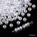 Ab-coated 4x3mm faceted glass crystal beads with iridescent finish for diy jewelry - 4x3mm / Flat Bead / 30 Pcs/Pack / White AB Color