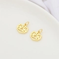 14K gold-plated hollow cat-shaped pendant with traditional ruyi pattern for DIY jewelry - 12mm Longevity Lock 14K Gold Plated
