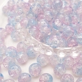 Roze paars blauwe gradiënt knisperglas kralen voor DIY sieraden maken en armbanden - 10mm (Set van 20) / Blauw en Roze Contrast