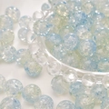 Sferische glazen crackle kralen in blauw en geel voor doe-het-zelf armbandprojecten - 10mm (Set van 20) / Lichtblauw Geel Gemengd