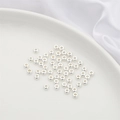 Flat circular S925 sterling silver spacer beads with smooth metallic finish for DIY jewelry - 10 Pieces (4x1.8mm) / Silver - Curved Bead