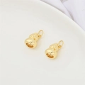 Pair of 14K gold-plated double gourd charms for DIY jewelry making accessories - 9x11mm Gourd 14K Gold Plated