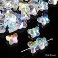 10x8mm AB iridescent glass butterfly beads with faceted finish for DIY jewelry - 10x8mm / Butterfly / 10Pcs/Pack / White AB Color