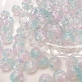 Blauwe en paarse glazen kralen met crackle-textuur voor DIY-armbanden en halskettingen - 10mm (Set van 20) / Lichtblauw Roze Gemengd