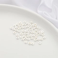 Flat round silver beads with hole for DIY jewelry making and bracelet spacers - 10 Pieces (4x1.5mm) / Silver - Thin Slice Bead