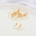 DIY 18K gold-plated earring hooks with ball and spring detail for jewelry making - 20 Pcs/Pack / Style 1 18k Gold Plated Hook
