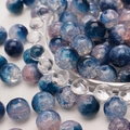 Blauw en paars gradiënt craquelé glazen kralen voor DIY armbanden en kettingen - 10mm (Set van 20) / Marine En Roze Gesplitst