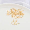 Polished 18K gold plated fish hook earrings with ball and loop for DIY jewelry making - 20 Pcs/Pack / Style 2 18k Gold Plated Hook
