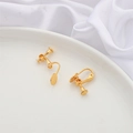 Golden spiral earring converter for non-pierced ears on white silk background - 14x17mm (4 Pcs/Pack) / 18K Gold Plated Screw Ear Clip