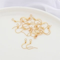 Bulk gold-plated copper French ear hooks with spring detail for DIY earring jewelry making - 20 Pcs/Pack / Style 4 18k Gold Plated Hook