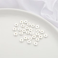 DIY jewelry 14K silver plated flat disc spacer beads for handmade bracelets and necklaces - 10 Pieces (7x2.2mm) / Silver - Thin Slice Bead