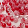 Ronde rood-witte kraakglaskralen voor DIY sieraden maken en armbanden maken - 10mm (Set van 20) / Rood En Wit Gesplitst
