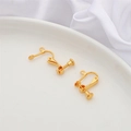 Polished gold screw-back clip-on earring converters for non-pierced jewelry making - 13x17mm/13x20mm (4 Pieces/Pack) / 18K Gold Plated Screw Ear Clip
