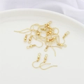 18K gold plated fish hook earrings with spring beads for handmade jewelry DIY making - 20 Pcs/Pack / Style 1 14k Gold Plated Hook