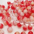 Rode glaskralen met craquelé-effect voor DIY-sieraden met een luchtbelstructuur - 10mm (Set van 20) / Rood En Oranje Gesplitst