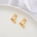 Adjustable gold plated spiral ear clip converters for non-pierced DIY jewelry making - 13x17mm/15x17mm (4 Pieces/Pack) / 18K Gold Plated Screw Ear Clip