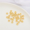 Polished 14K gold plated flat round spacer beads for DIY jewelry making and bracelets - 10 Pieces (6x2.5mm) / Gold - Curved Bead