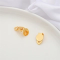 Pair of polished gold metal clip-on earring converters for DIY jewelry making - 4Pcs/Pack / 18K Gold Plated Frog Clip