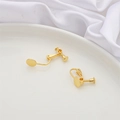 Adjustable gold screw earring clip converters for DIY jewelry making on white ceramic - 14x17mm (4 Pcs/Pack) / 14K Gold Plated Screw Ear Clip