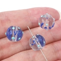 Hand-painted blue Love glass beads with polka dots for DIY jewelry making - 12mm (Hole approx 1mm) / LOVE Letter 2 Pcs/Pack