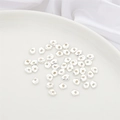 Perline piatte metalliche irregolari argento lucido per gioielli fai da te - Irregolare Goffrato con Foro Centrale / 5x6 mm (10 pezzi/confezione) / Argento