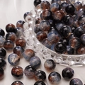 Ronde glazen kralen in sterrennachtstijl blauw en brons voor DIY-sieraden - 10mm (Set van 20) / Zwart Koffie Mix