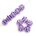 Perla di vetro cava fatta a mano con spirale viola e punti rosa per creazioni fai-da-te - 14mm (1 Pezzo/Confezione) / Cerchi Viola