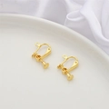 Pair of adjustable gold screw clip-on earring converters for DIY jewelry making - 15x20mm (4 Pcs/Pack) / 14K Gold Plated Screw Ear Clip