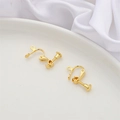 Adjustable spiral clip-on earring converters in polished gold finish for DIY jewelry - 13x17mm/13x20mm (4 Pieces/Pack) / 14K Gold Plated Screw Ear Clip