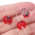 Handmade red glass beads with ladybug patterns for DIY jewelry bracelets and necklaces - 12mm (Hole approx 1mm) / Little Ladybug 2 Pcs/Pack