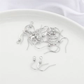 Classic silver French ear hooks with metal beads for DIY earring jewelry making - 20 Pcs/Pack / Style 2 White Gold Plated Hook