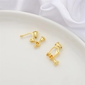 Gold-plated spiral ear clip converters for non-pierced ears on a white ceramic plate - 13x17mm/15x17mm (4 Pieces/Pack) / 14K Gold Plated Screw Ear Clip