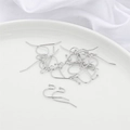 Silver-plated fish hook earring wires for DIY jewelry making displayed on white ceramic - 20 Pcs/Pack / Style 3 White Gold Plated Hook