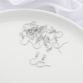 Polished silver DIY ear hook accessories for handmade earrings jewelry making - 20 Pcs/Pack / Style 4 White Gold Plated Hook