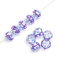 Perline di vetro a bolla fatte a mano con punti blu e spirali viola per gioielli fai da te - 14mm (1 Pezzo/Confezione) / Viola con Pois Blu